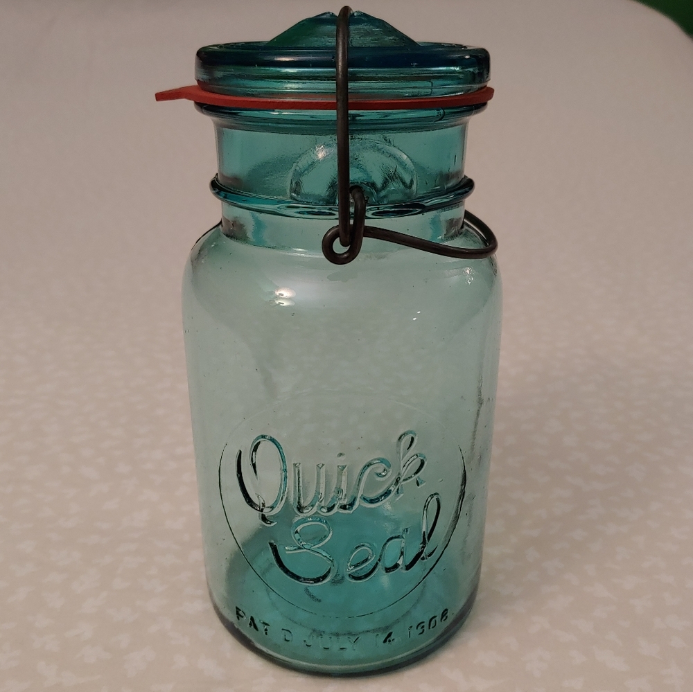 Vintage Blue Quick Seal Mason Jar
